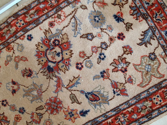 Image 1 of Handmade vintage Pakistani Lahore rug 2.5' x 4.6' (77cm x 141cm) 1950s