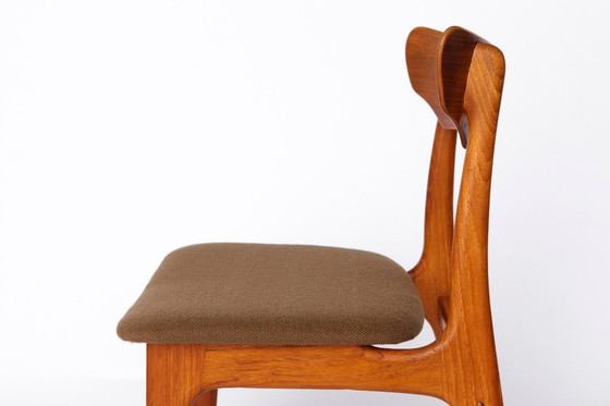 Image 1 of Set of 8 Schiønning & Elgaard Chairs – 1960s Danish Design for HS Møbler, Teak Dining Chairs, Green Upholstery, Restored