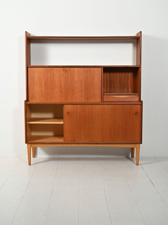 Image 1 of Credenza in teak con libreria integrata di Brantorps
