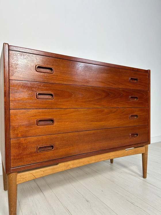 Image 1 of Vintage Deens Design Teakhouten ladekast van Arne Hovmand-Olsen voor Mogens Kold, jaren 60
