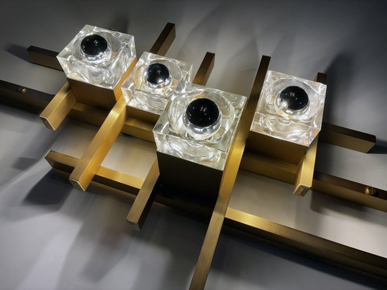 Image 1 of Große Wandleuchte • Gaetano Sciolari • Murano • Weltraumzeitalter • 1970