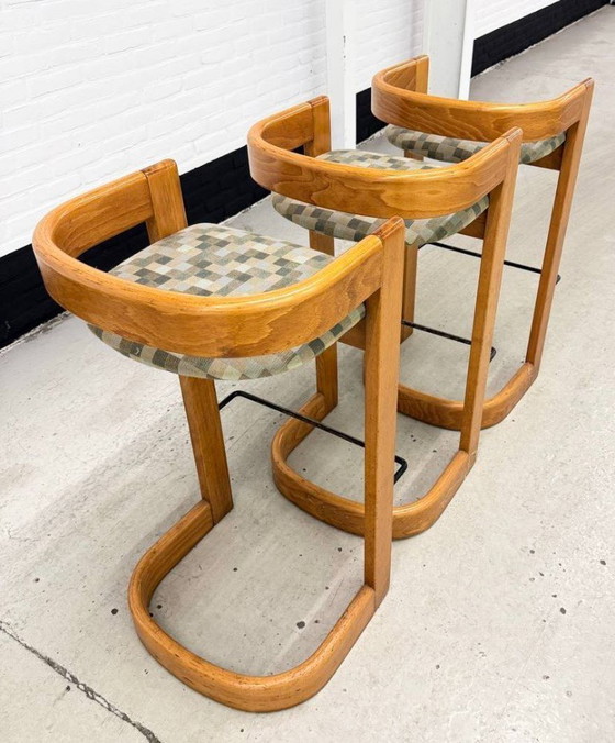 Image 1 of 3 vintage Willy Rizzo stijl barkrukken