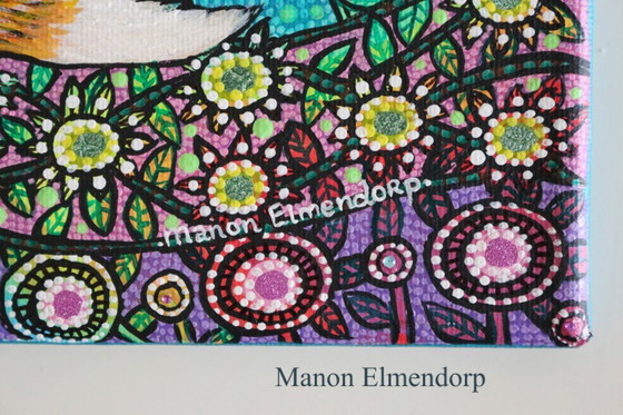 Image 1 of Peinture unique peinte à la main représentant un renard, neuve, 20 x 20 cm