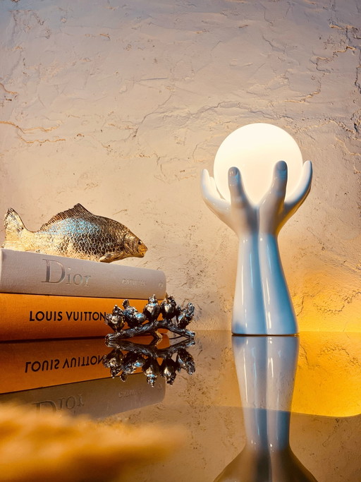 Unique! Design 70s Hands Table Lamp – tafellampen, Porcelain, Ceramic
