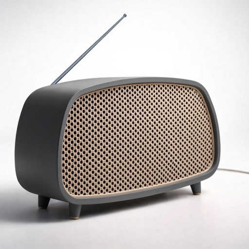 Copertura Alexa/Google Home a forma di radio d'epoca