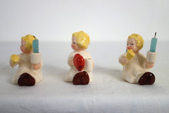Image 1 of 3 Figurines Hummel Goebel Lustre Ange Vers 1950