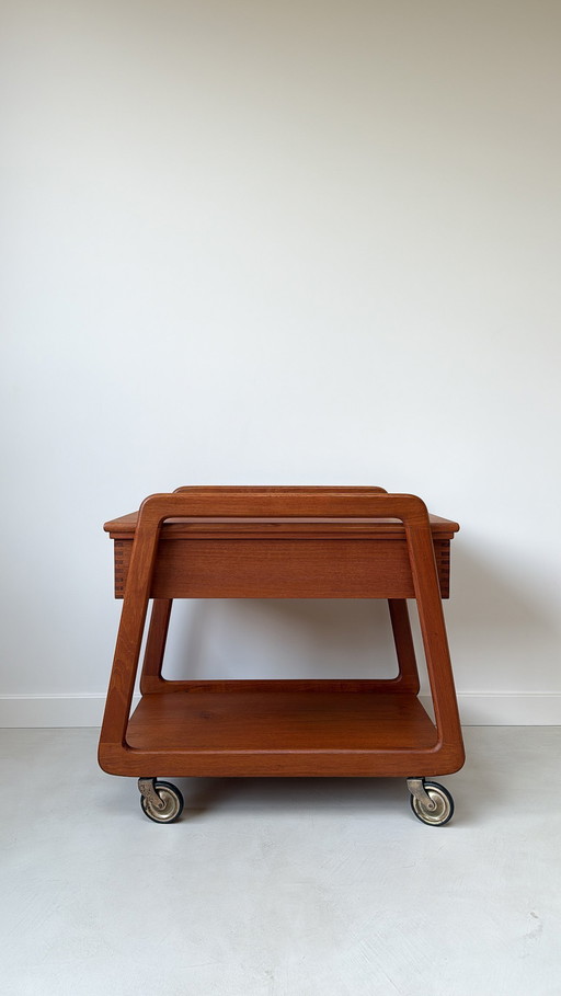 Carrito de madera danés vintage / carrito de servicio de Sika Møbler