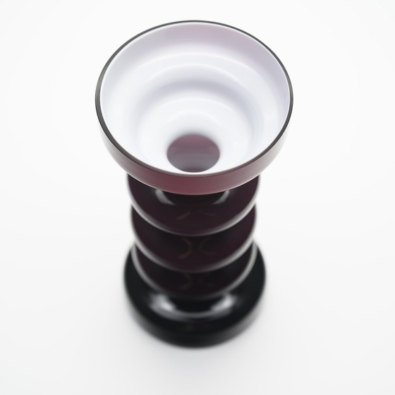 Image 1 of Karl Friedrich Kristallglaswerk Set de vases en verre ciselé avec boîte à couvercle et faucon MCM