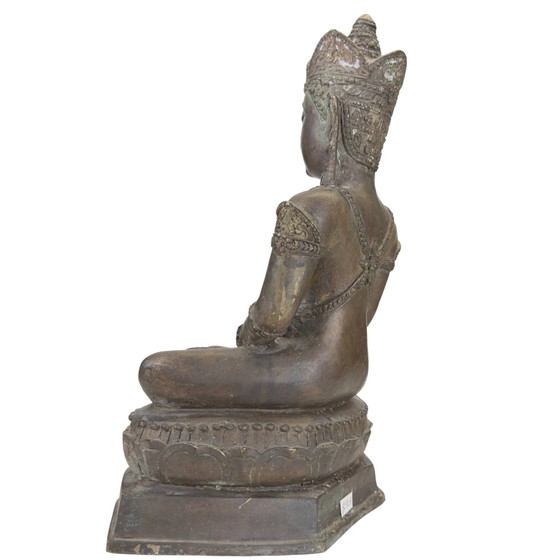 Buda coronado de bronce antiguo, Tailandia o Laos, siglo XIX – Esculturas, Bronze (photo 6 of 11)