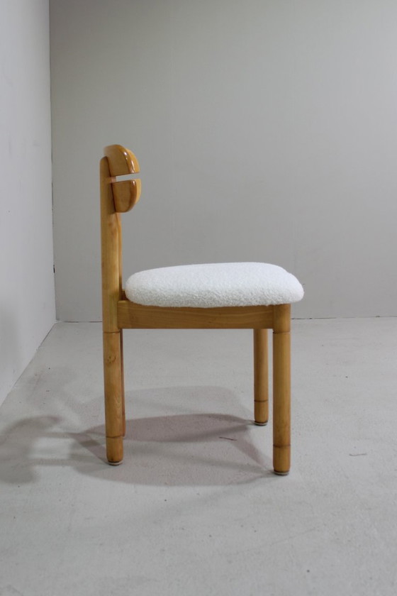 Image 1 of 4x vintage eetkamerstoelen - teddy en hout, jaren '70