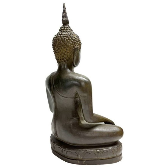 Image 1 of Antique Thai Buddha approx. 150 years old - Bronze with gold remains