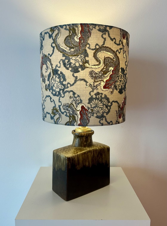 Image 1 of Medium-sized dragon lamp upcycled from an original Scheurich vase WGP