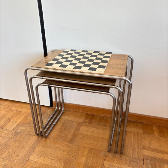 Functionalistische geneste tabellen B9 – Bijzettafels, Metal, Wood (photo 11 of 11)