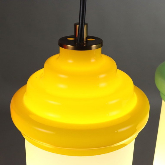 1960s Lamp with Colored Glass – Pendant lamps, Aluminium (photo 5 of 13)