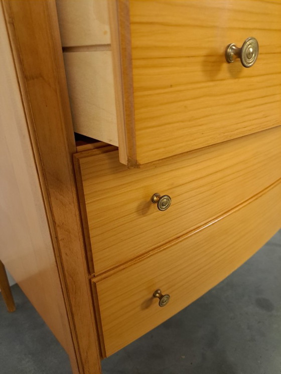 Image 1 of Cassettiera alta curva di metà secolo con 6 cassetti