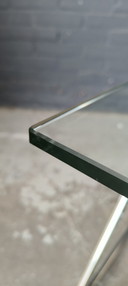 Postmodern side table Gebra glass chrome