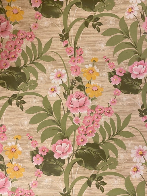 Vintage 70s floral wallpaper – West Germany – Marburg – 5 rolls