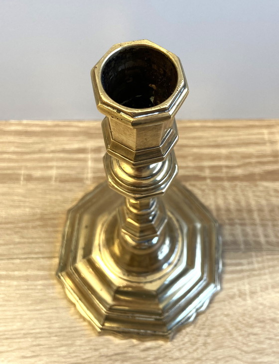 Image 1 of Antieke kandelaar Kandelaar Fakkel Lodewijk XV periode Massief verguld brons