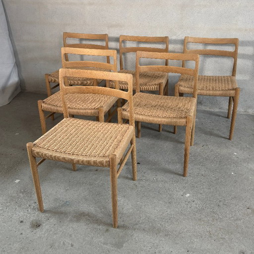 Sillas de comedor de roble de Søren Willadsen: diseño vintage danés restaurado
