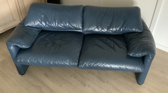 Image 1 of Cassina 2x 2-Seater Sofa in Beautiful Leather: Maralunga 40, Price for 2 Pcs.