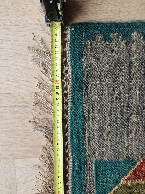 Kilim polonais vintage, « Żuraw gdański » (Grue de Gdańsk), Artes Gdańsk, Tapisserie moderne du milieu du (photo 8 of 8)