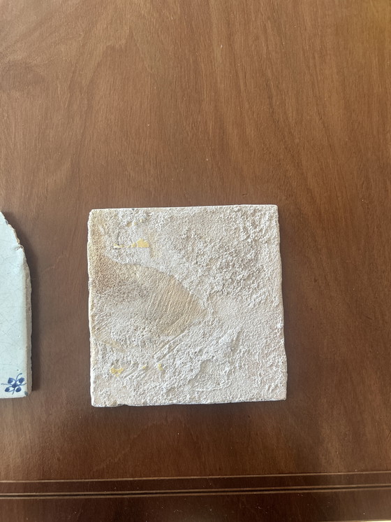 Image 1 of Set van 2 Antieke Delftse Tegels - Kinderspelen - 17e/18e Eeuw