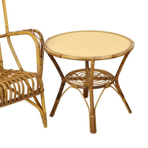 Ensemble Vintage Chaises en Rotin Fauteuils Boho