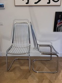 Vintage chairs chromed steel (2 pieces)