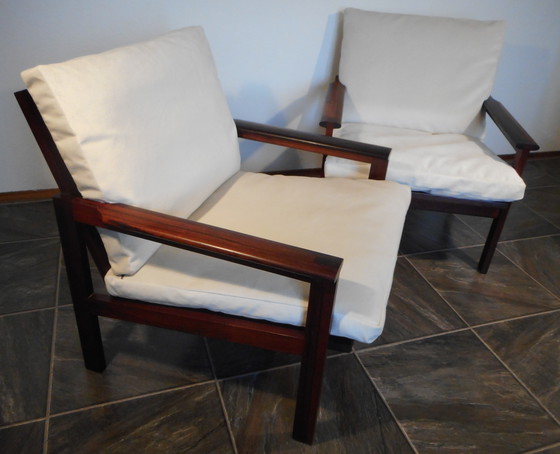 Image 1 of Illum Wikkelsø Rosewood Armchairs For Niels Eilersen (2)