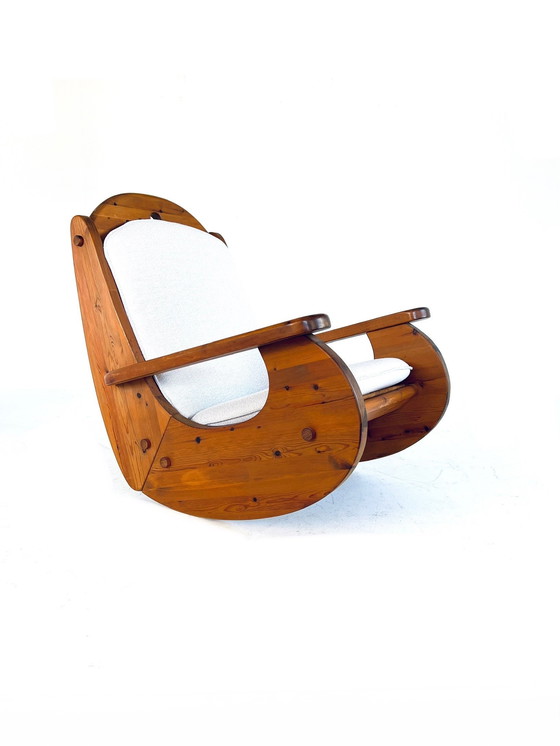 Image 1 of Sedia a dondolo brutalista, Wasa Möbel &#39;70