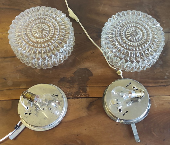 Image 1 of Ceiling or wall light in molded glass - mid-20th century