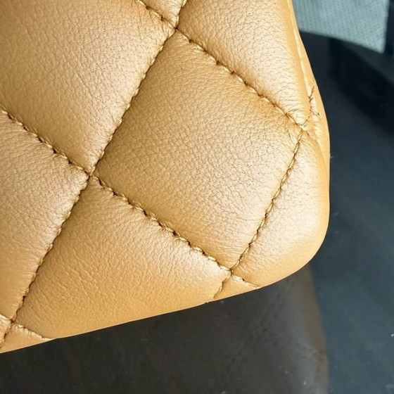Image 1 of Chanel Chanel Classic Flap Medium - 25CM Quilted Lambskin Caramel Silver Hardware Series 19