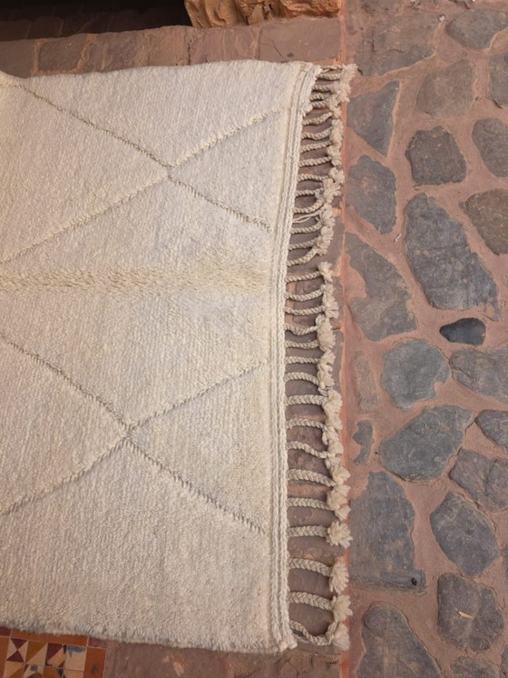 Image 1 of Crème op crème Beni Ourain-kleed 255 x 161 cm