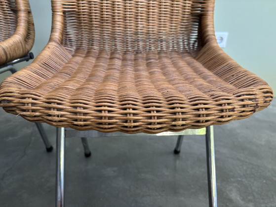 2 sedie da pranzo Dirk Van Sliedregt – Metal, Rattan (photo 11 of 15)
