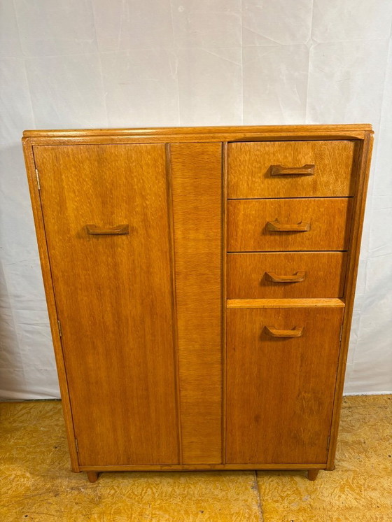 Image 1 of Mid-Century Retro Vintage Oak Compactum Gentleman’s Wardrobe by G Plan E. Gomme c.1950–1960   Gold Stamp • Space-Saving Design •