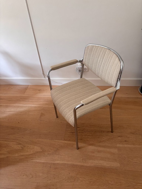 Set di 4 sedie vintage in cromo beige – Sedie da pranzo, Tessile (photo 5 of 11)