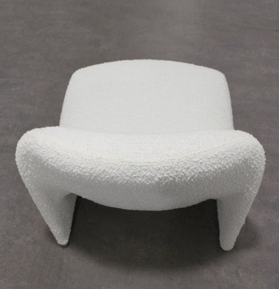 Sessel aus cremefarbenem Bouclé-Stoff, Anonima Castelli, Modern (Foto 9 von 12)