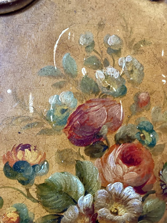 Image 1 of Napoleon III style wooden tray, painted between 1860 and 1880