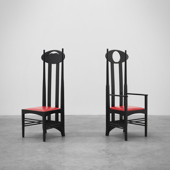 Image 1 of Pair of Argyle Chairs by Charles Rennie Mackintosh for Atelier International, Italy 1970s