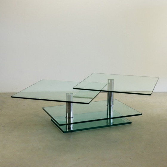 Glazen Salontafel - K500 - Matthias Fischer Voor Ronald Schmitt – Glass, Metal (photo 4 of 5)