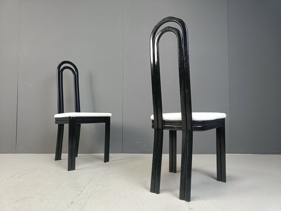 Image 1 of Ensemble de 4 chaises de salle à manger italiennes post-modernes, 1980S