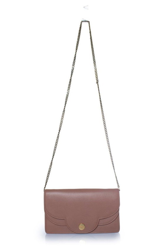 Image 1 of Borsa da sera Polina in pelle con bordo smerlato di See By Chloe.
