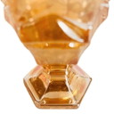 Vintage Jeanette Carnival glass perfume bottle decanter, peach, 1930s