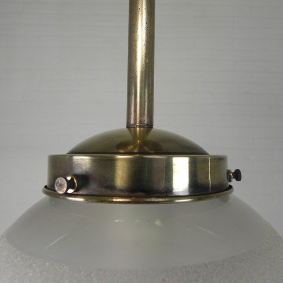 Image 1 of Lampada a sospensione Art Déco con sfera di vetro a 12 angoli, anni '30