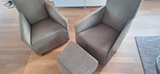 2 fauteuils en Hocker  Don Quichott van Label