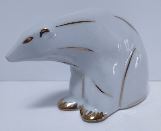 Image 1 of Art Deco polar bear Limoges porcelain