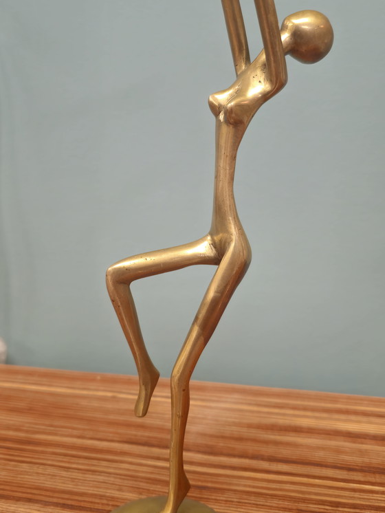 Image 1 of Madre e bambino in ottone vintage, bambina, festa della mamma