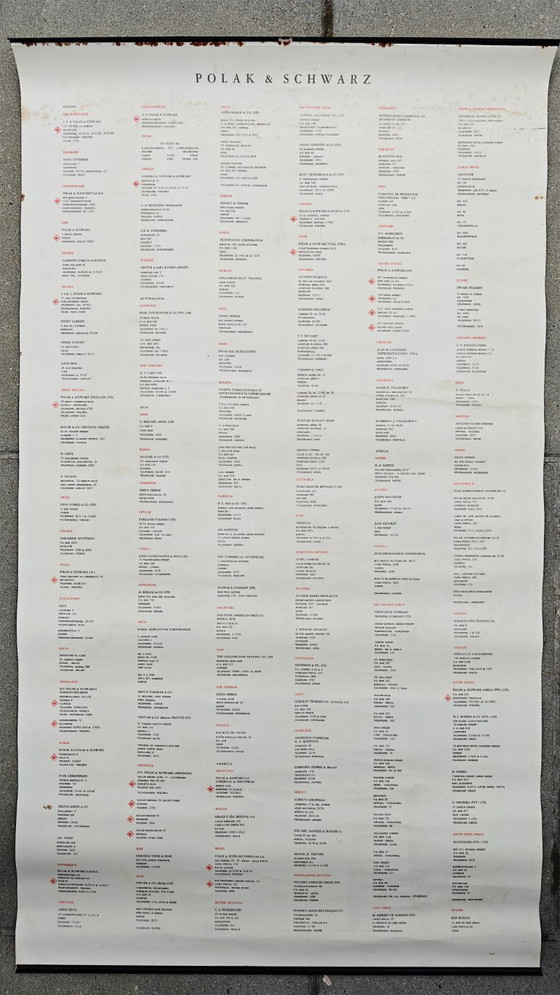 Calendario annuale Polak & Schwarz del 1958. 96 cm x 55 cm. – Oggetti decorativi, Metal, Paper (photo 7 of 7)