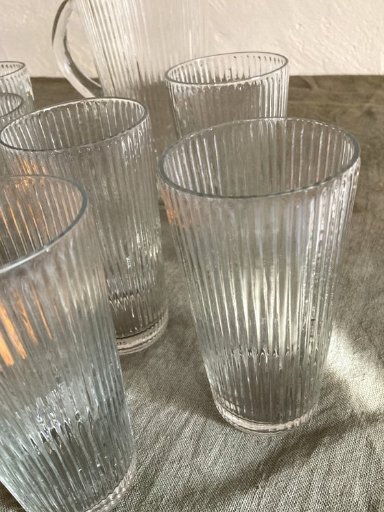 Image 1 of Juego de naranjada de cristal antiguo