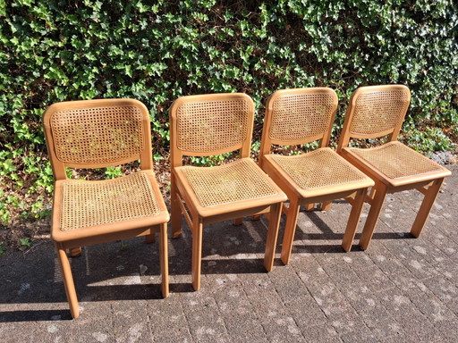 Chaises de style scandinave avec une nouvelle sangle sur l'assise – eetkamerstoelen, Rattan, Wood